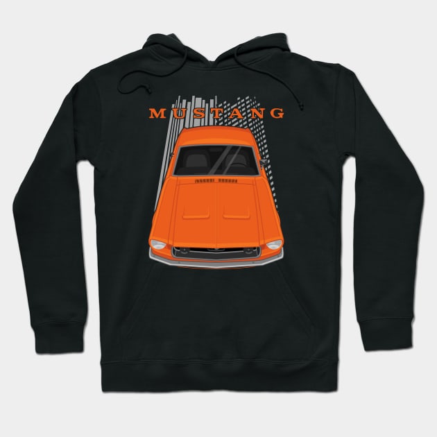 Ford Mustang Fastback 1968 - Orange Hoodie by V8social